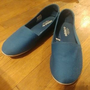 Adidas blue slip ons *rare*